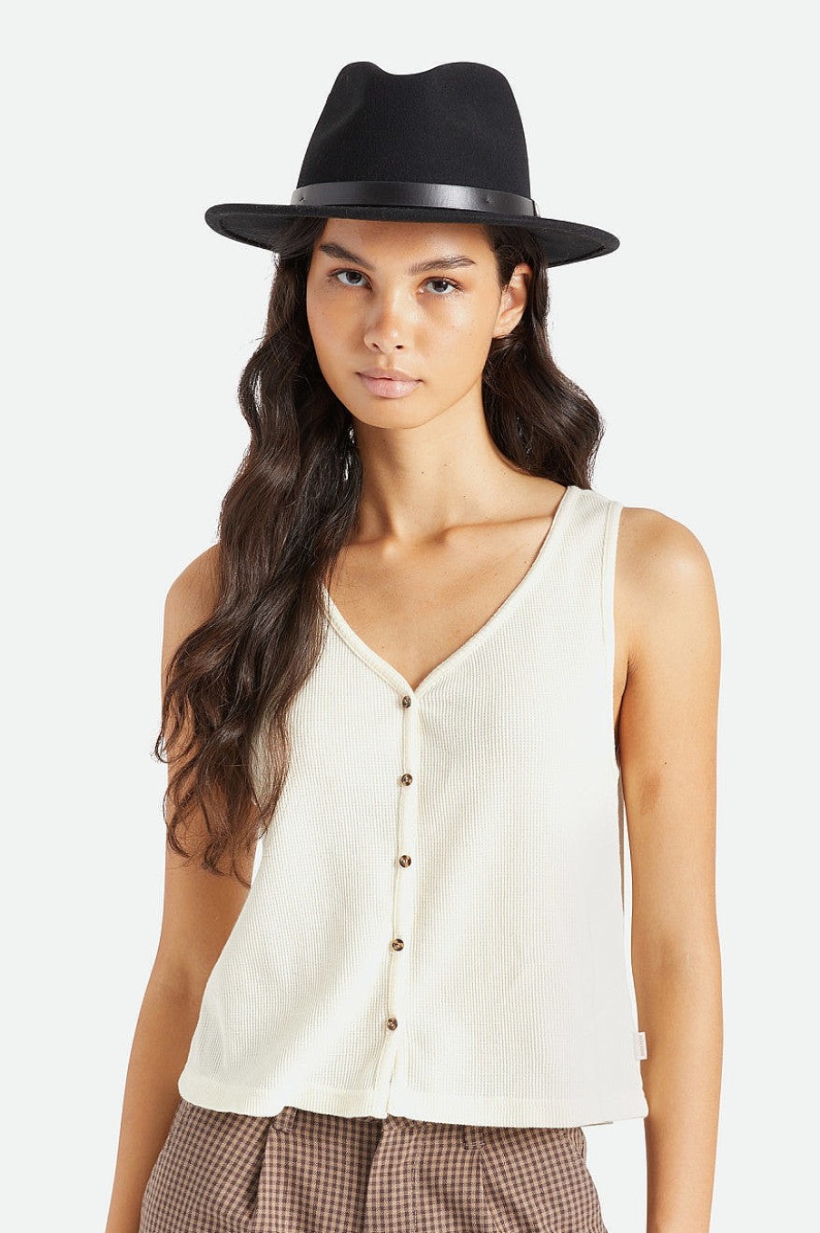 Brixton Messer Fedora Zwart Zwart Best