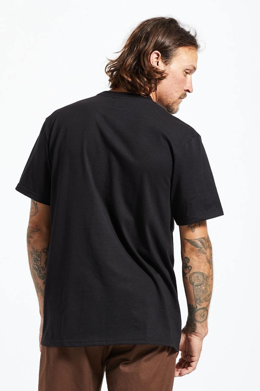 Brixton Builders S/S Standaard T-Shirt Zwart Clearance