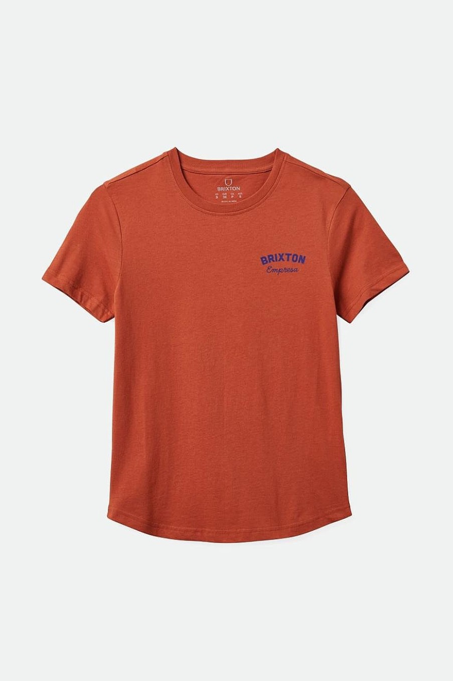 Brixton Empresa Passend T-Shirt Met Ronde Hals Terracotta Wholesale