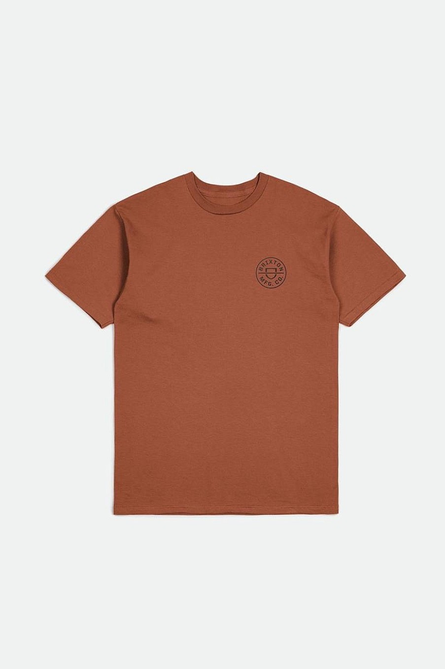 Brixton Crest Ii S/S Standaard T-Shirt Terracotta/Gewassen Zwart New