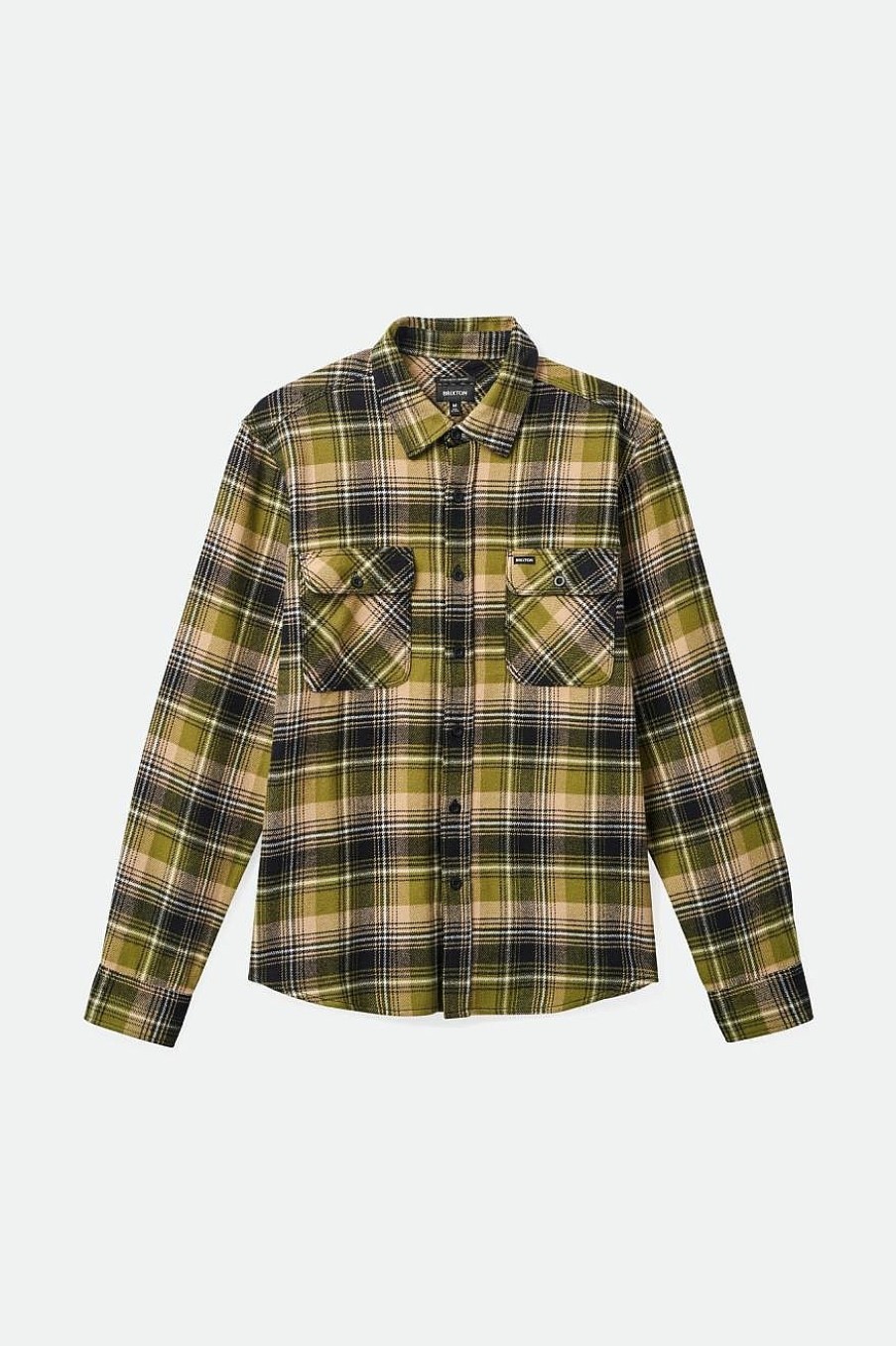 Brixton Bowery-Flanel Groene Kelp/Zand/Zwart Online