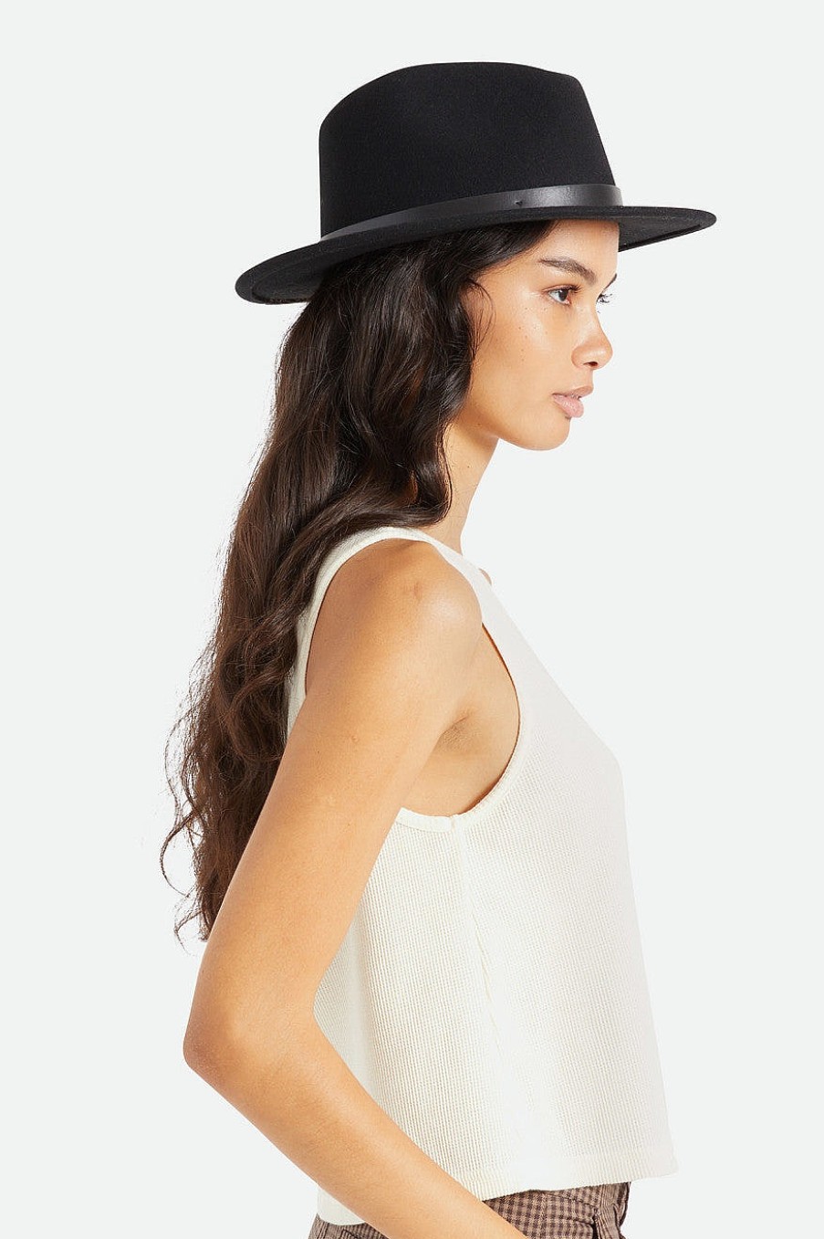 Brixton Messer Fedora Zwart Zwart Wholesale