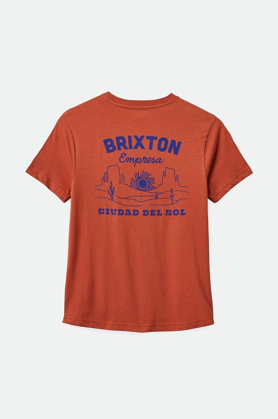 Brixton Empresa Passend T-Shirt Met Ronde Hals Terracotta Clearance