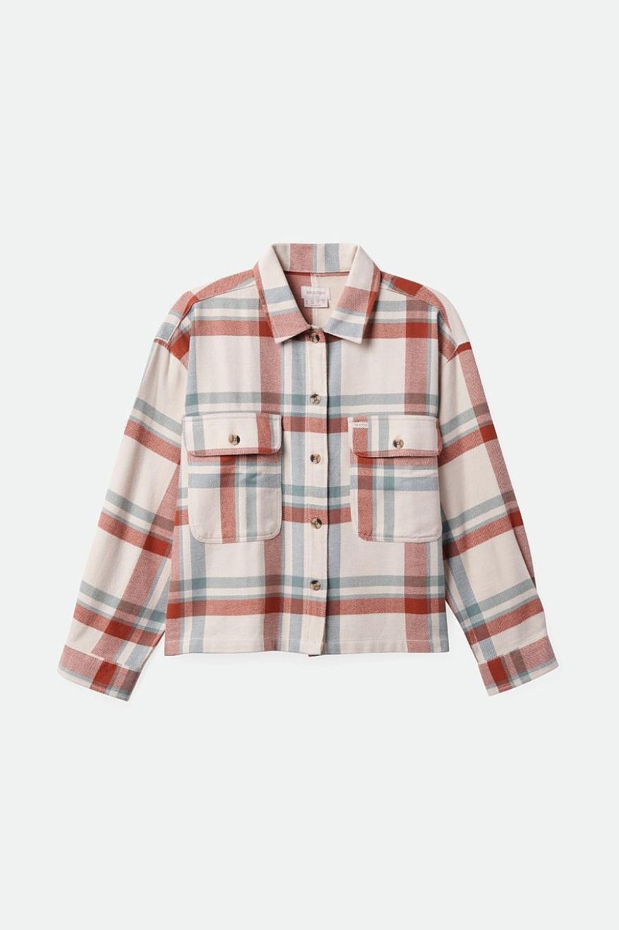 Brixton Bowery Damesflanel Witte Rook/Terracotta Hot