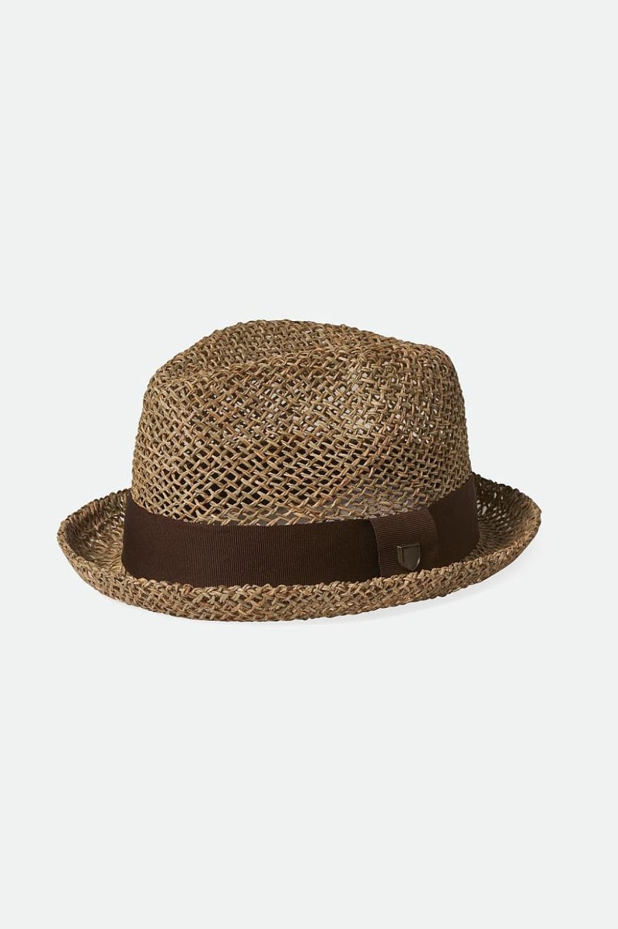 Brixton Castor Fedora Geelbruin/Bruin Zeegras New