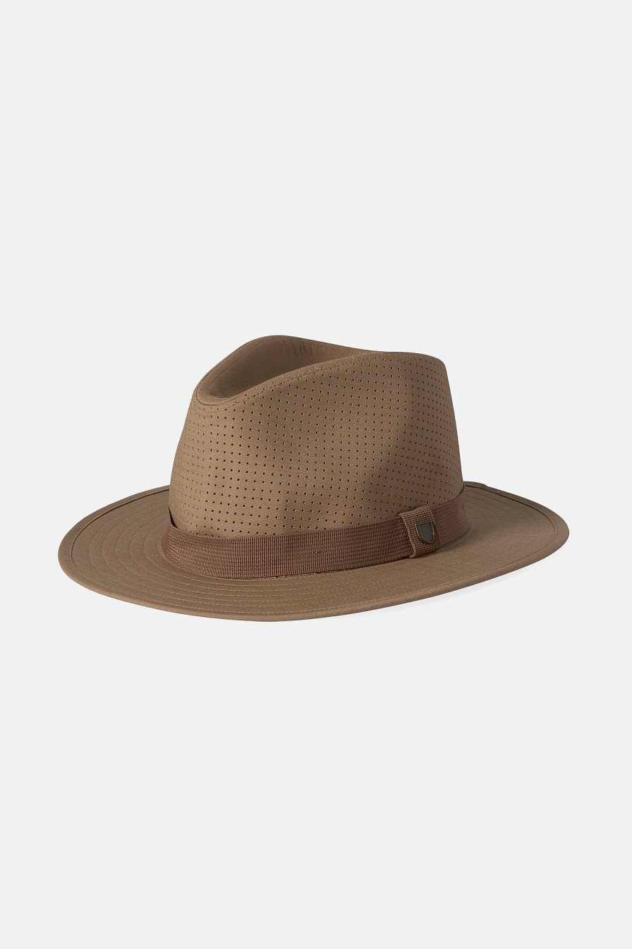 Brixton Messer Coolmax Fedora Khaki Clearance