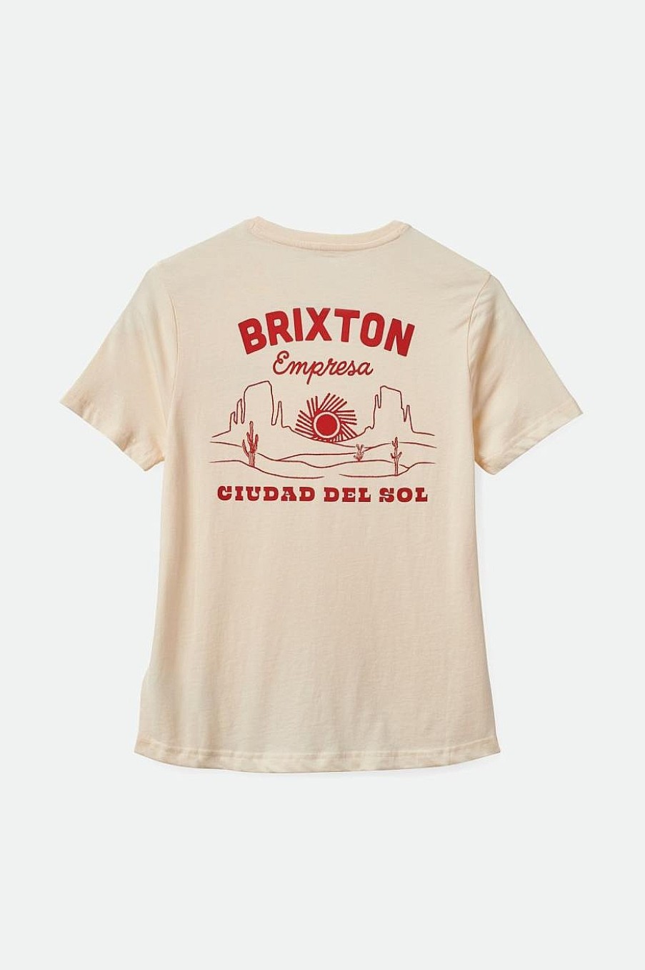 Brixton Empresa Passend T-Shirt Met Ronde Hals Witte Rook Clearance