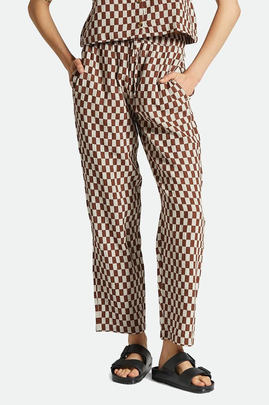 Brixton Mykonos Kleine Geruite Broek Sepia Wholesale