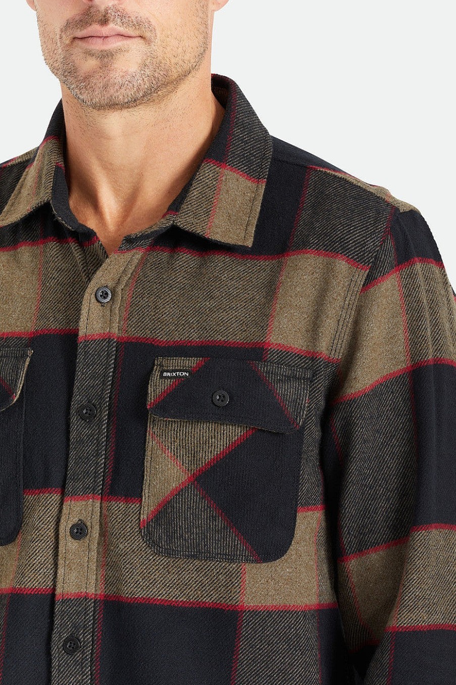 Brixton Bowery-Flanel Heidegrijs/Houtskool Wholesale