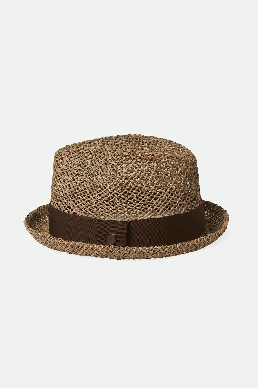 Brixton Castor Fedora Geelbruin/Bruin Zeegras New