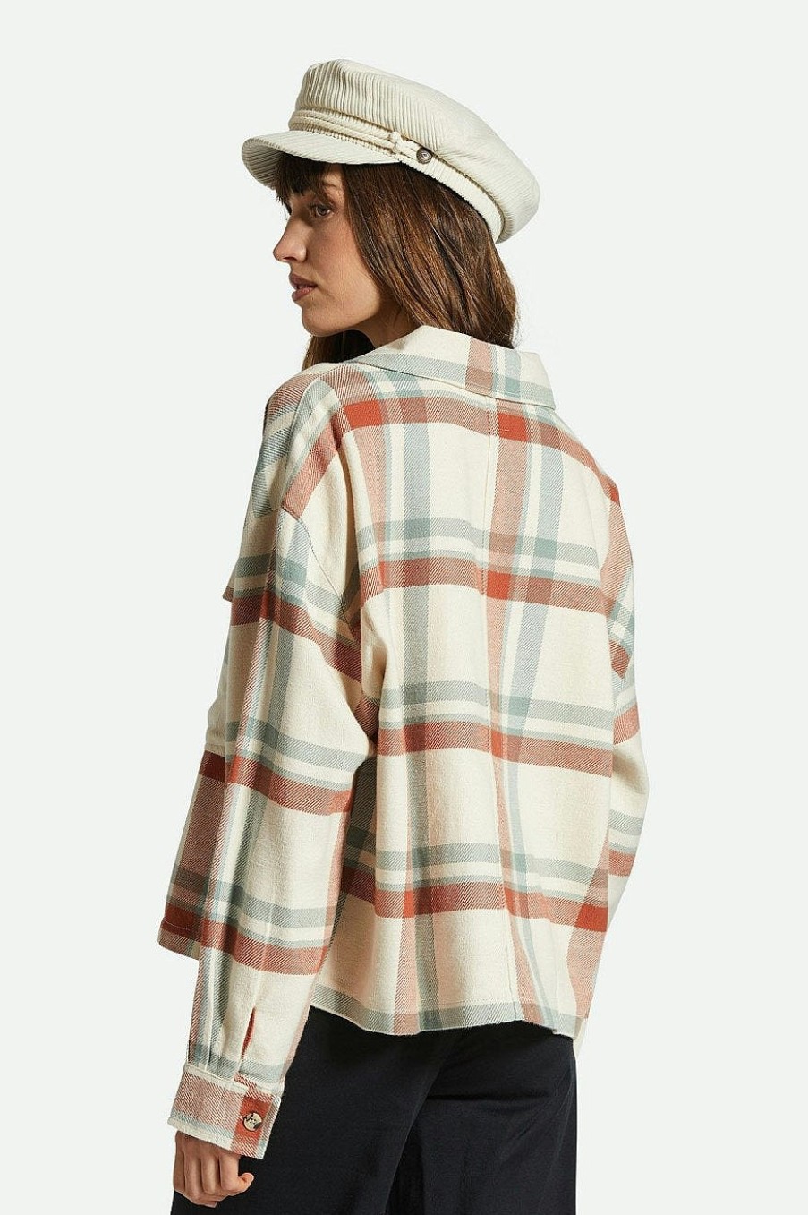 Brixton Bowery Damesflanel Witte Rook/Terracotta Hot