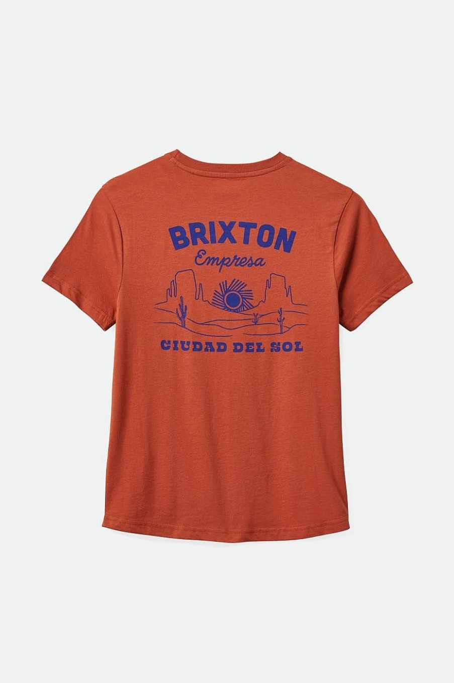 Brixton Empresa Passend T-Shirt Met Ronde Hals Terracotta Wholesale