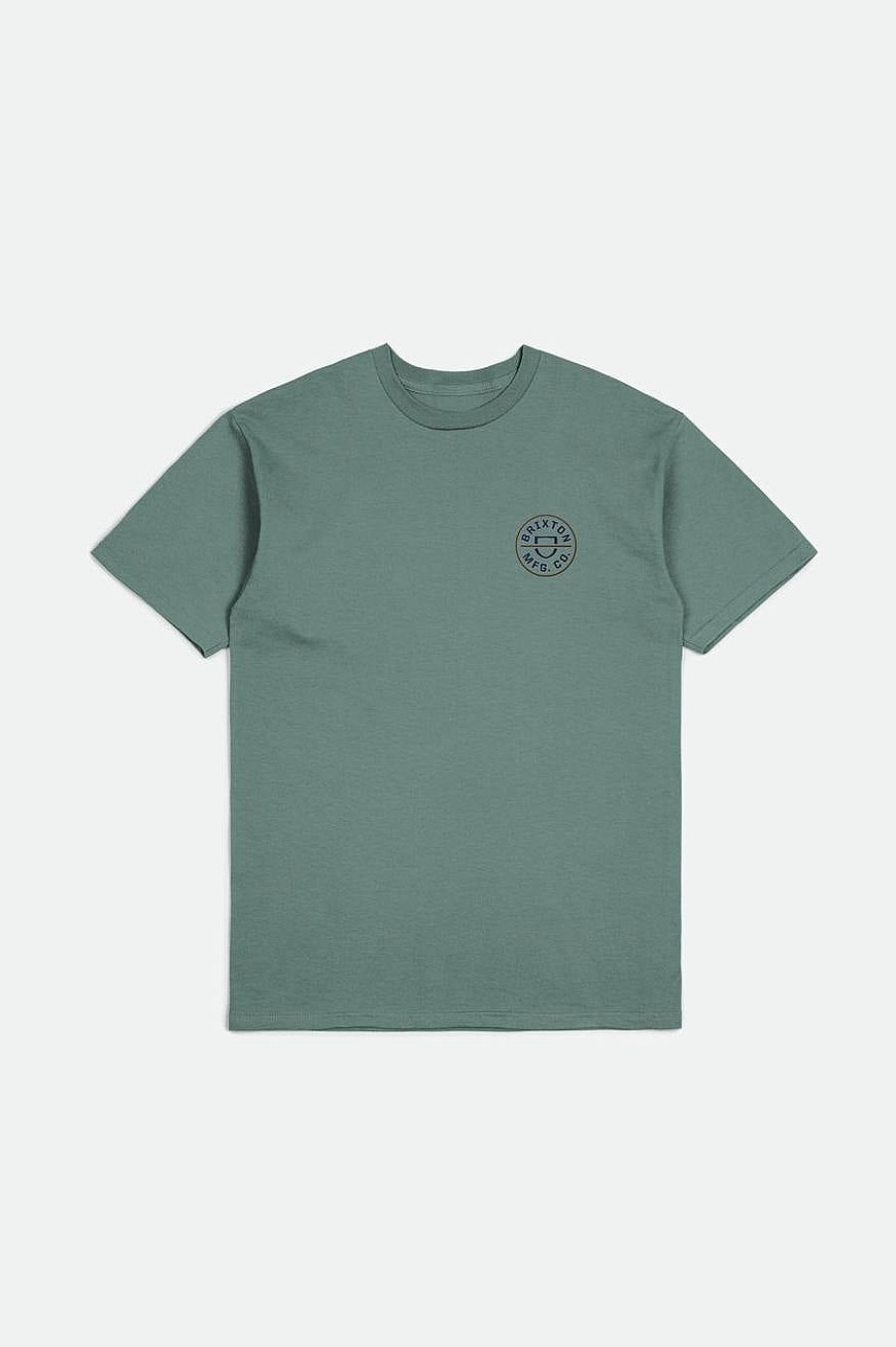 Brixton Crest Ii S/S Standaard T-Shirt Chinoisgroen/Gewassen Marineblauw/Sepia Clearance