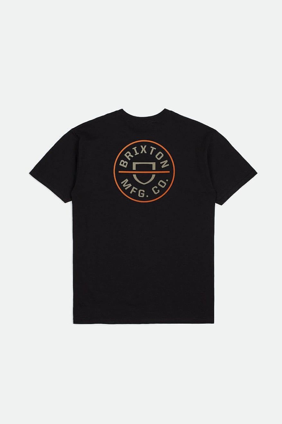 Brixton Crest Ii S/S Standaard T-Shirt Zwart/Persimmon Oranje/Zand Online