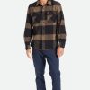 Brixton Bowery-Flanel Heidegrijs/Houtskool New