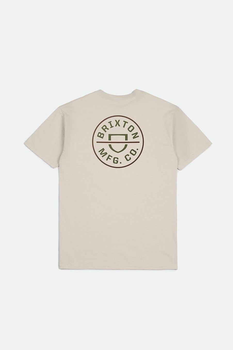 Brixton Crest Ii S/S Standaard T-Shirt Creme/Zeekelp/Sepia Hot