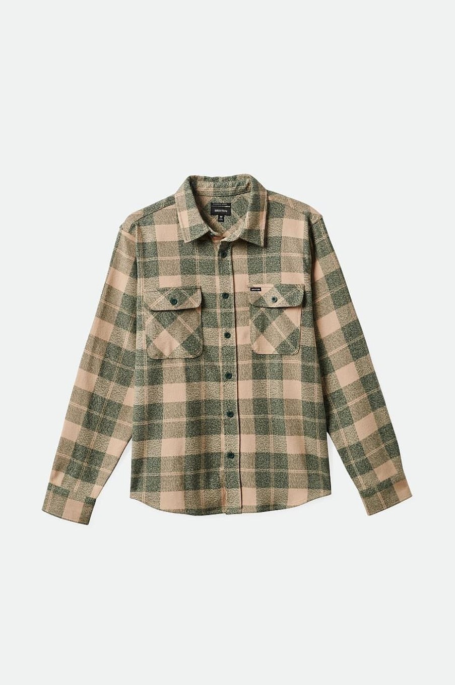 Brixton Bowery Stretch Waterafstotend Flanel Trekking Groen/Havermelk Online