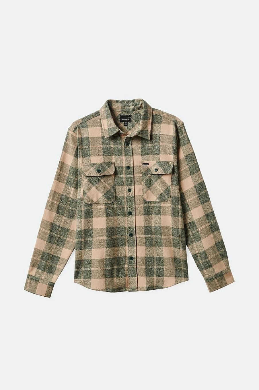 Brixton Bowery Stretch Waterafstotend Flanel Trekking Groen/Havermelk Hot