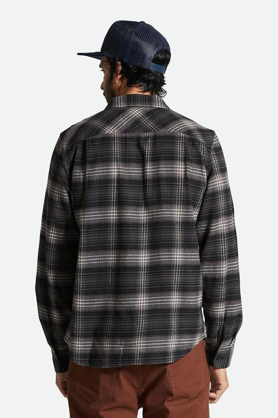 Brixton Bowery Lichtgewicht Ultrazacht Flanel Houtskool/Zwart Wholesale