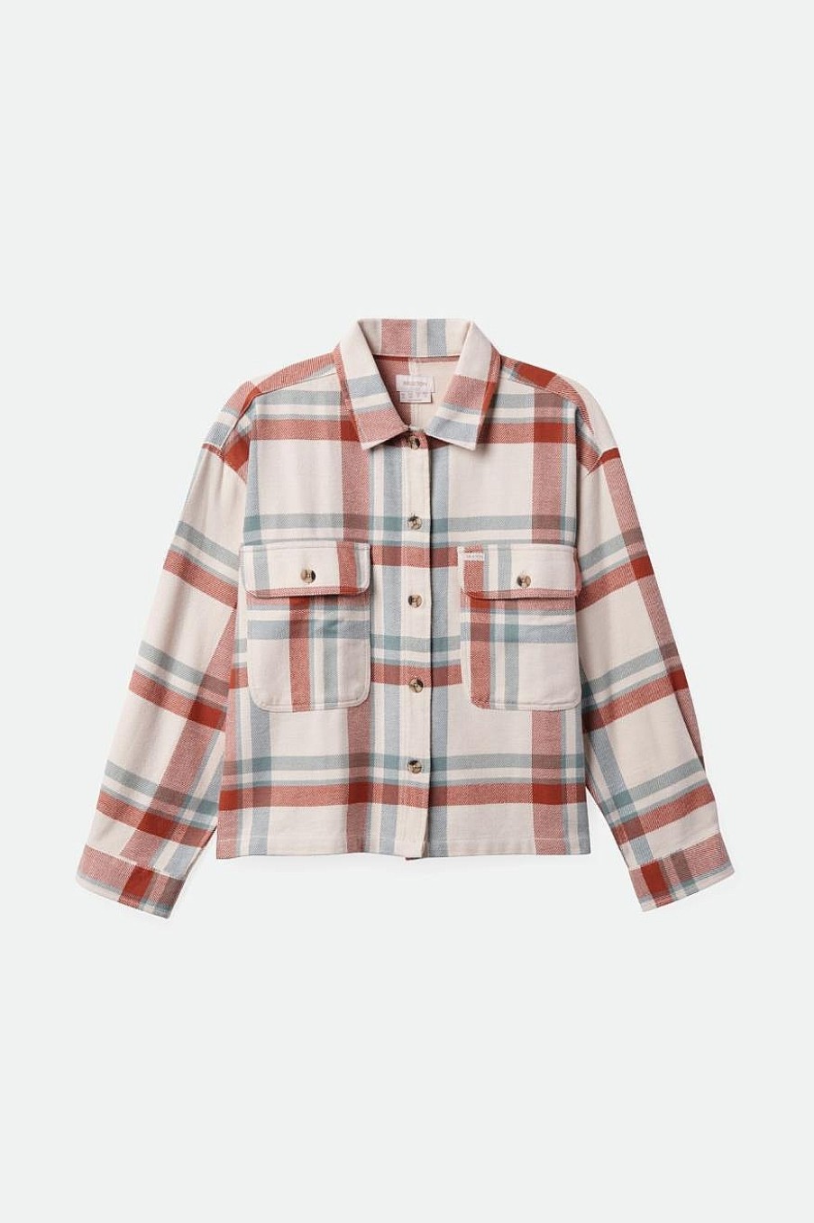 Brixton Bowery Damesflanel Witte Rook/Terracotta Clearance