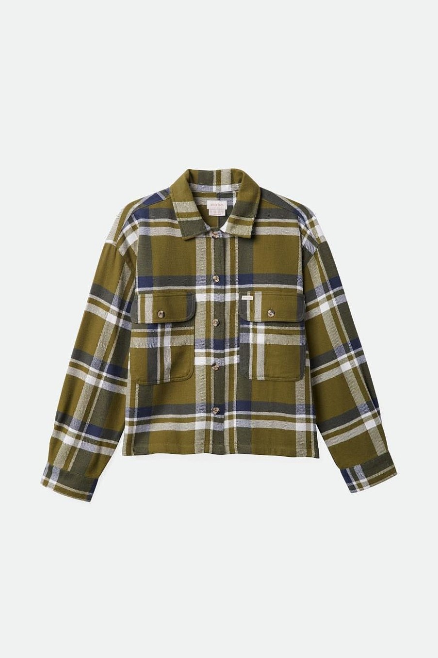 Brixton Bowery Damesflanel Zeekelp/Gewassen Marine Online