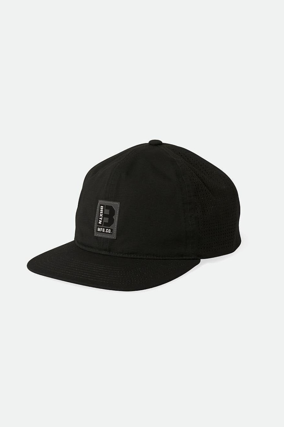 Brixton Bouwers Coolmax Mp Snapback Zwart Gewassen New